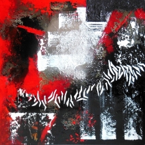 ROUGE ET NOIR<br/>80x80cm